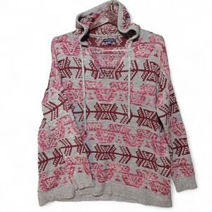 American Eagle Outfitters Women’s Cotton Southwest Knit Boho Hoodie Size Medium